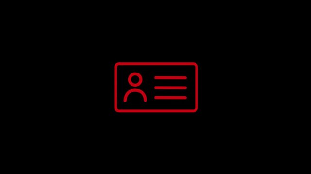 User Profile ID Card Icon Animation &ndash; Digital Identity Concepton transparent black background