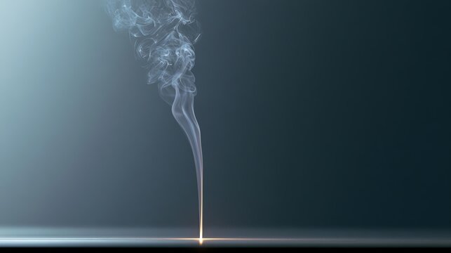 Elegant smoke spiraling in a dimly lit space.