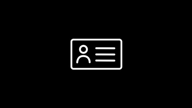 User Profile ID Card Icon Animation &ndash; Digital Identity Concepton transparent black background