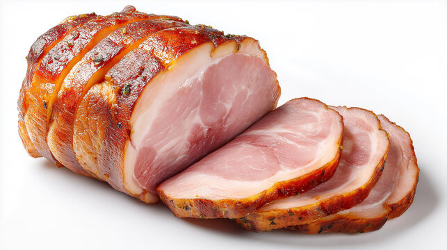 Roasted ham sliced with glaze for holiday meals