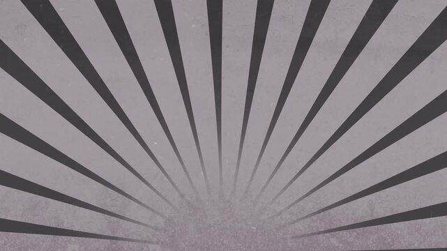 Vintage Black and Gray Sunburst Background, Retro Radial Rays with Distressed Grunge Texture, Abstract 4K Motion Gra