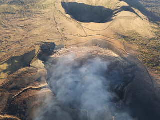 Big volcano crater with smoke and lava in Nicaragua © PixieMe