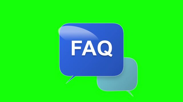 FAQ Frequently Asked Questions Sign with Speech Bubbles on Green Screen
