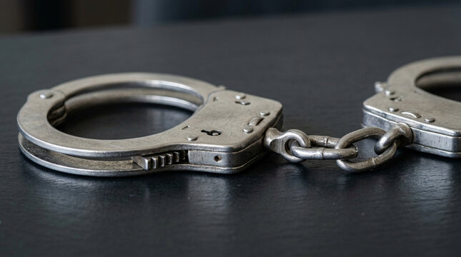Metal Handcuffs Close-up