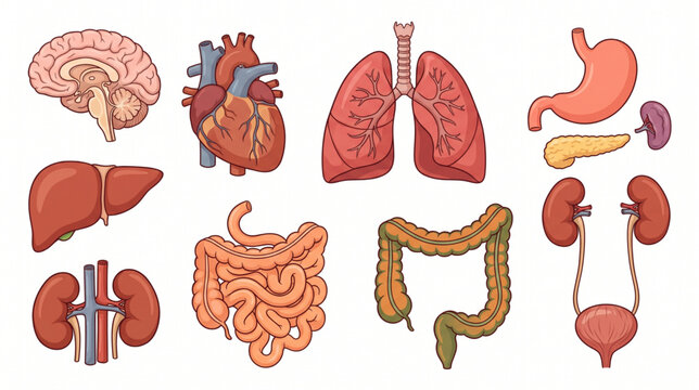 Human Internal Organs Anatomical Medical Vector Illustration