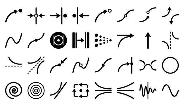 parametric equations vector functions and polar curves icon set vector .