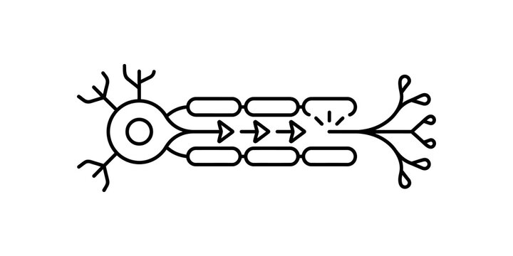 Neuron cell icon representing nervous system and brain function.