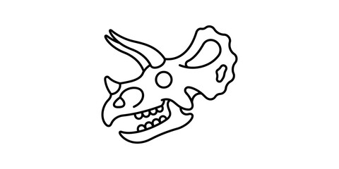 Dinosaur skull icon representing ancient history and paleontology. © SAJID