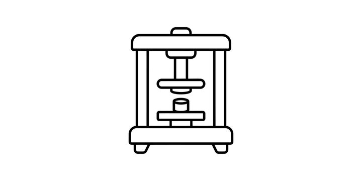 Icon representing a hydraulic press or compression machine for industrial use.