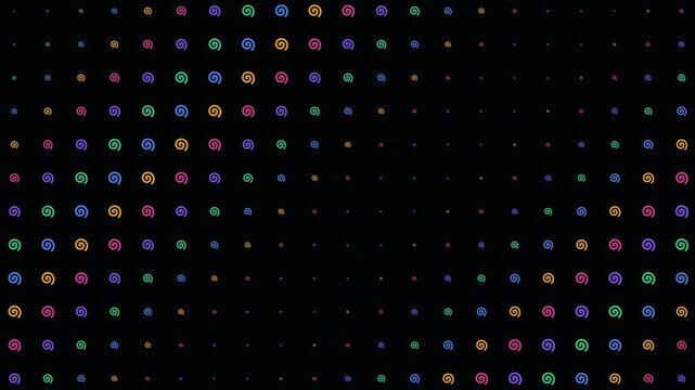 Abstract Color Dot Pattern: A visually striking abstract pattern featuring a gradient of colorful dots on a dark background, creating a dynamic and modern graphic design element.