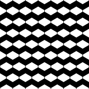 Seamless pattern with geometric motifs in black and white