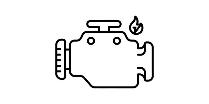 Car engine icon with flame symbol indicating mechanical problem.