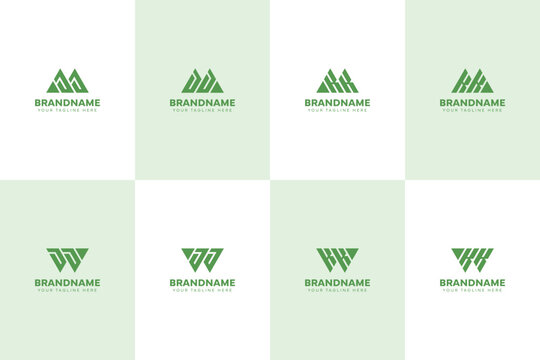Letters MJJ WJJ MKK WKK HH KK Logo Set, suitable for any business