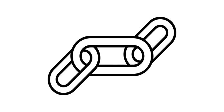 Interlocking chain link symbol for connection and strength, transparent background.