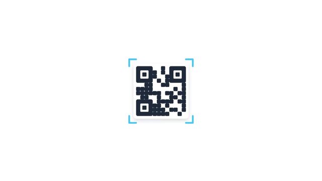 2K 10s Seamless Loop Clean Flat 2D QR Code Digital Payment Scanner Verification Checkmark Pure White Background