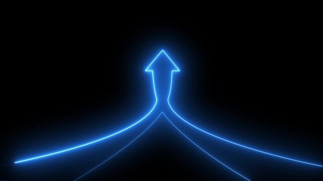 Two men walking arrow up on opposite arrow paths merging into one large upward arrow, representing visionary leadership, ambition, motivation, unity, business growth, success - 3d render...