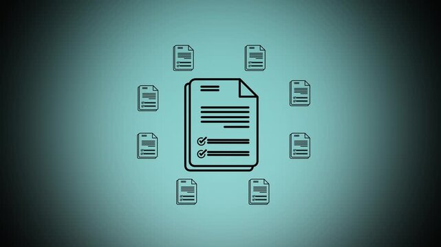 digital manage and organize electronic documents , representing digital file management, cloud documents, workflow organization, and modern online document systems.4k motion graphics video
