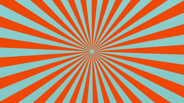 Retro and Grain Pop Art Style Radial Background in Teal and Orange, Perfect Poster Base for Nostalgic Art Prints and Vintage Design Projects, Video.4k motion graphics video