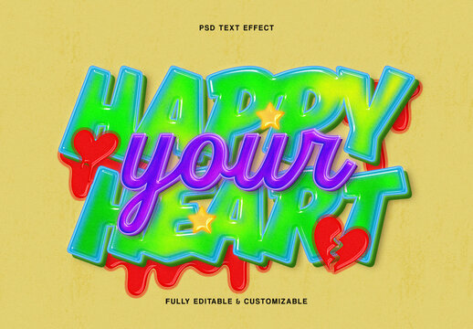 Vibrant Y2K 3D Text Effect