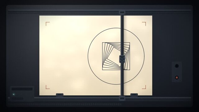 Pen Plotter Drawing Geometric Composition Build Animation