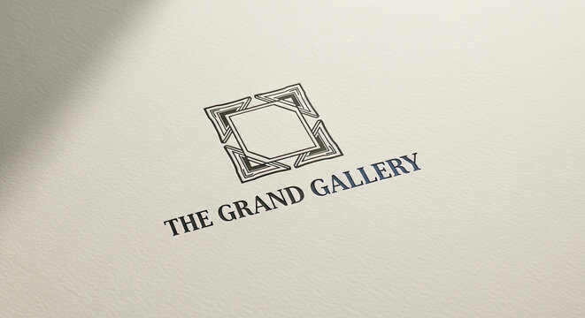 A logo with geometric shapes and text on a plain background.