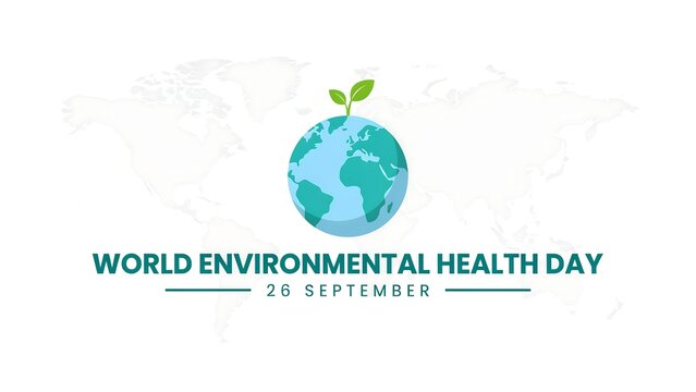World environmental health day with a globe and green sprout illustration, september 26