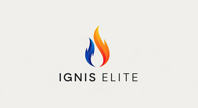 A logo with stylized flame and text for a brand named IGNIS ELITE.