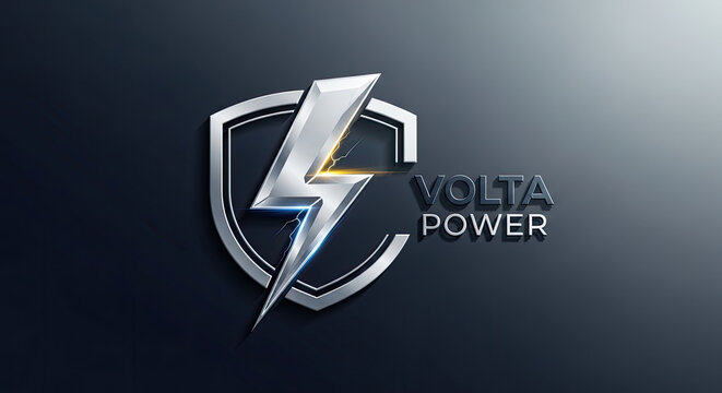 A logo featuring a shield with a lightning bolt and the text 'Volta Power'.