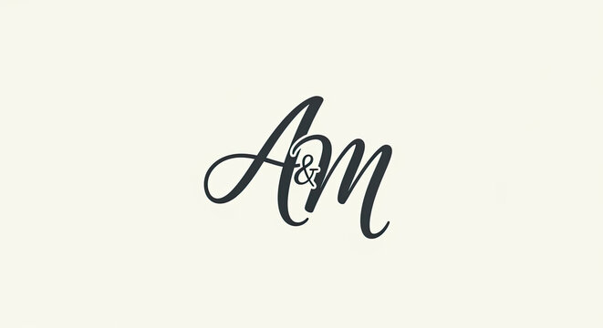 Elegant black script initials with ampersand on a light background.