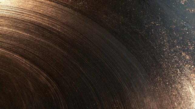 Dark Graphite Venetian Plaster Texture with Bronze Copper Shimmer Curved Trowel Strokes Luxury Abstract Background