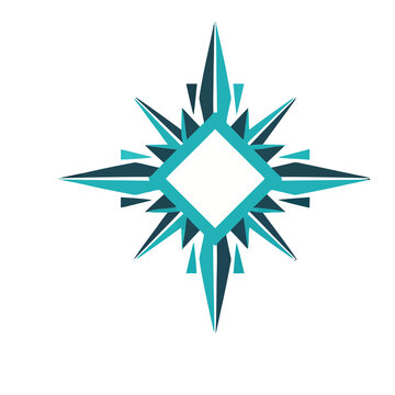 Abstract geometric starburst with diamond center