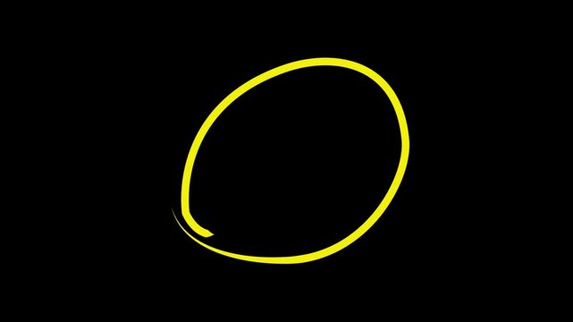 hand drawing different circles isolated icon Handwritten red circle. For marking text, hand-drawn on a black background