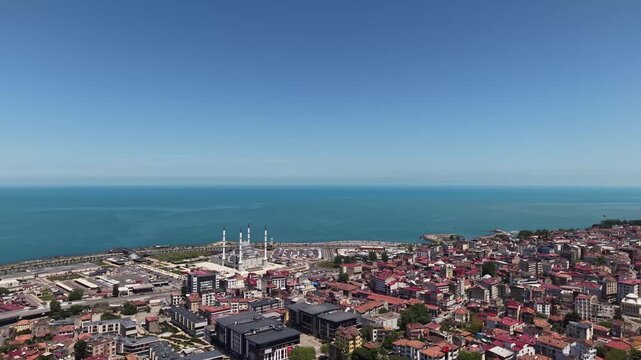 Peaceful Coastal Environment Blending Nature and Modern Development