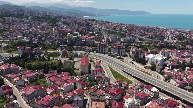 Peaceful Coastal Environment Blending Nature and Modern Development