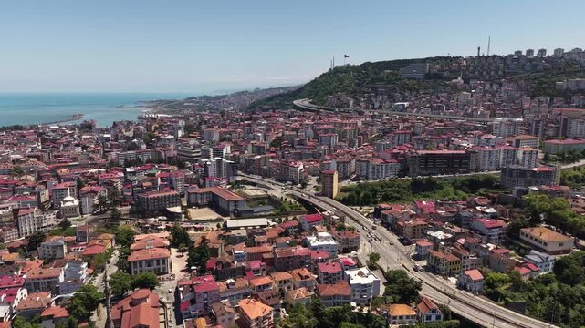 Peaceful Coastal Environment Blending Nature and Modern Development