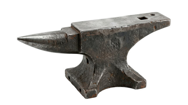 Heavy blacksmith anvil with a solid forged metal body, flat rectangular face, tapered horn, sturdy waist, and broad stable base, a classic workshop tool with rugged industrial character.