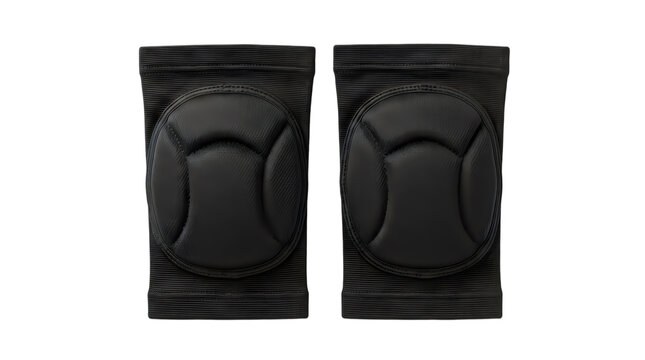 Pair of black knee pads isolated on transparent background
