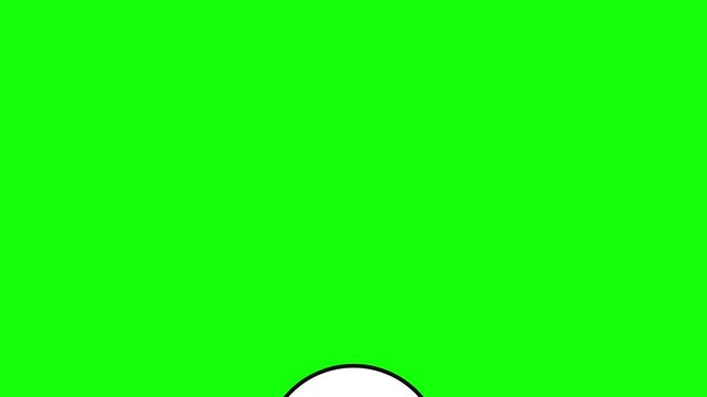 Cute Kawaii Halloween Ghost Waving on Green Screen Background