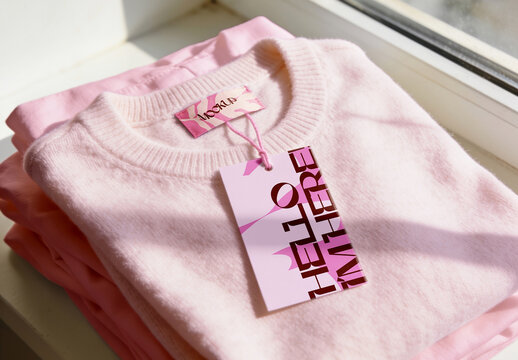 Hanging Clothing Tag Mockup