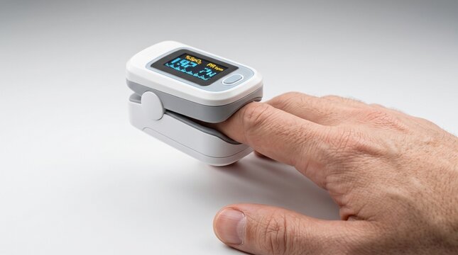 Fingertip Pulse Oximeter Measuring Blood Oxygen and Heart Rate