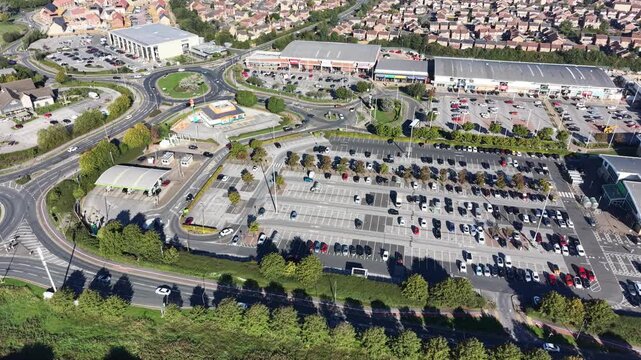 aerial view of Kingswood retail and shopping park. built in a northern suburb of Hull at Kingswood, Kingston upon Hull