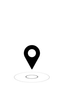Location Pin Icon with Ripple. Map pointer icon with pin symbols for navigation and location markers  on white background. 