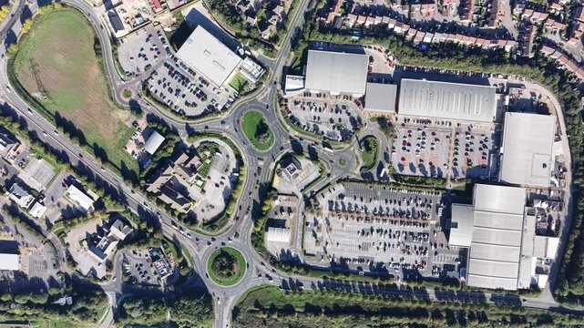 aerial view of Kingswood retail and shopping park. built in a northern suburb of Hull at Kingswood, Kingston upon Hull