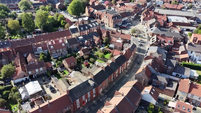 aerial view of the Market town of Beverley in the east riding of yorkshire 