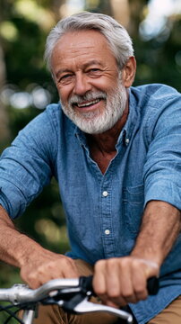 Senior Man with a Wise Content Smile Exuding Warmth and Experience in Cozy Living Room Setting