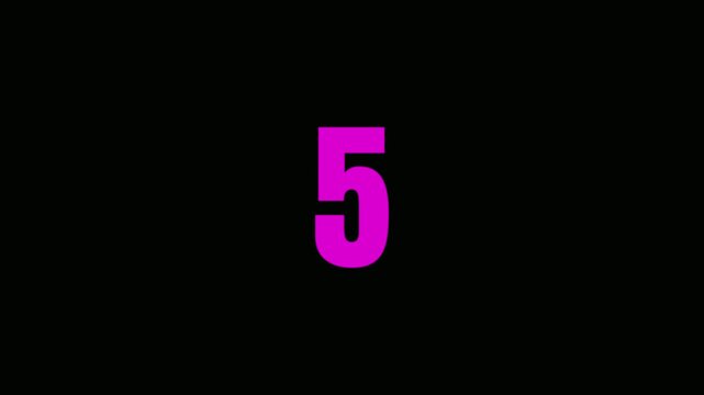 Vibrant magenta number seven stands out against a deep black background