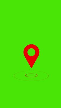 Location Pin Icon with Ripple. Map pointer icon with pin symbols for navigation and location markers  on green background. 