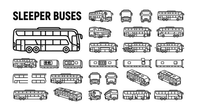 Collection of Sleeper Bus Icons