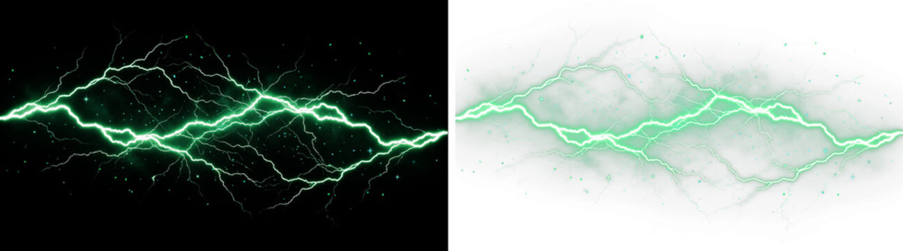 Png green lightning bolt isolated on transparent background