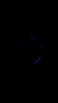 Cross shaped blue shockwave bursting in four quadrants on black background